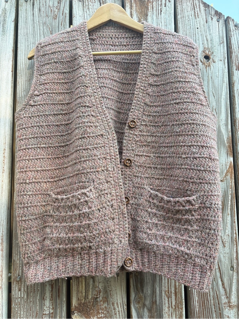 Handmade Knit Button-Front Women's Sweater Vest